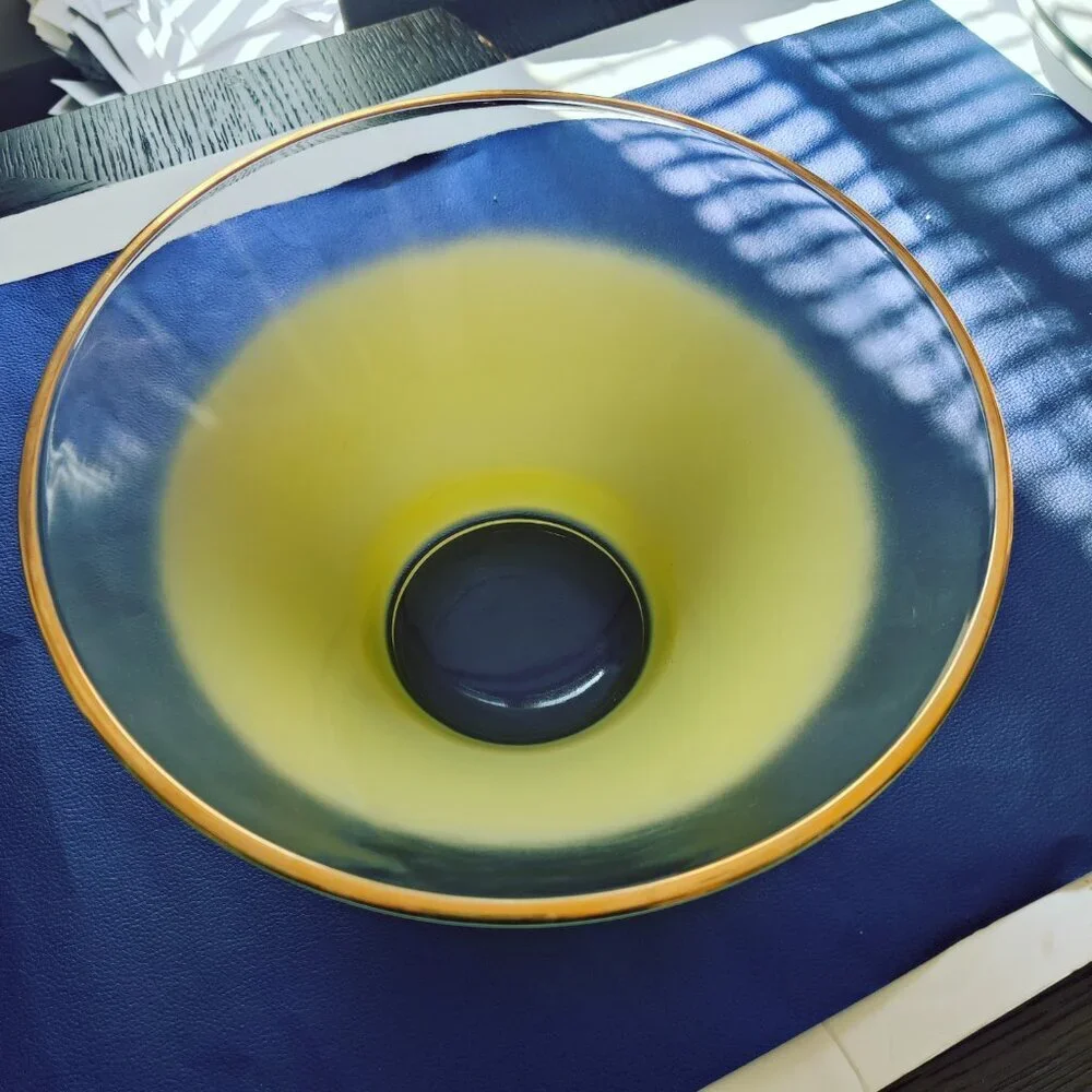 Blendo Vtg Glass Salad Bowl by West Virginia Specialty Glass Co c1950-1960